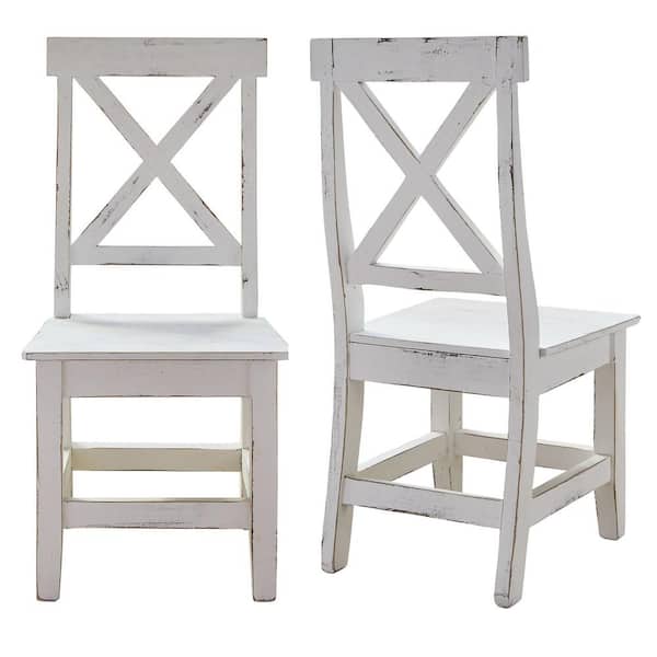 Picket House Furnishings Brixton White Wooden X-Back Dining Chair (Set ...