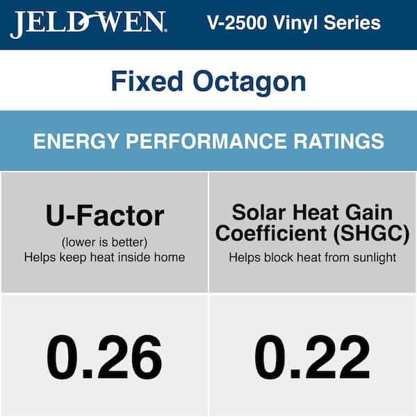 48 in. x 48 in. V-2500 Series Bronze FiniShield Vinyl Fixed Octagon Geometric Window with Colonial Grids/Grilles