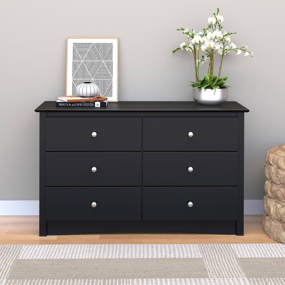 Sonoma 56" Black 6-Drawer Children's Dresser