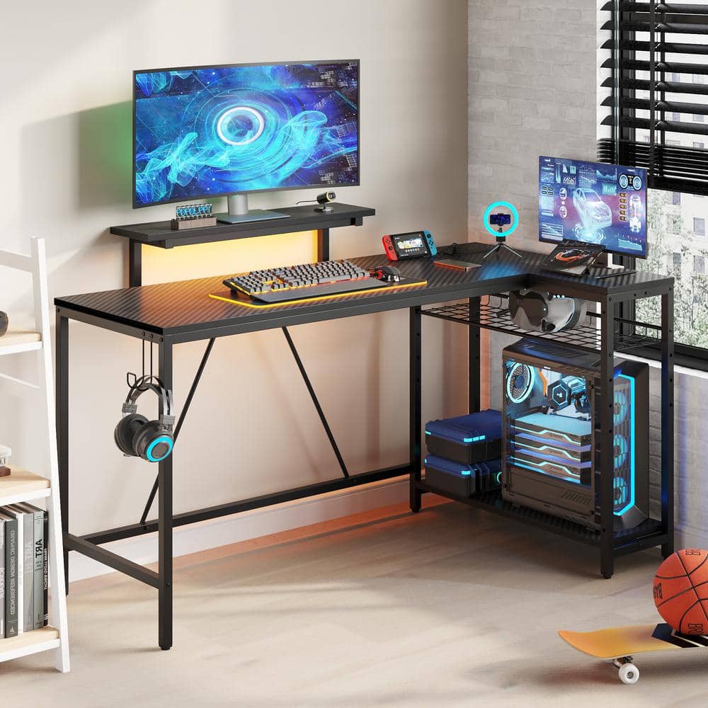 61in LED Desk with 4 Tiers & Side Storage - rated 4.6667 stars from 42 reviews