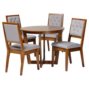 Kala Grey and Walnut Brown 5-Piece Dining Set