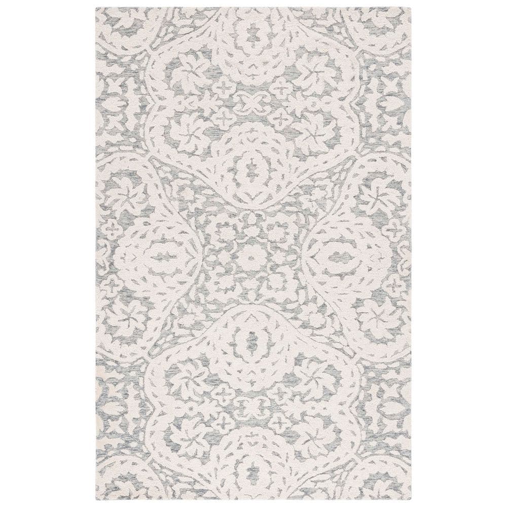 Metro 5 ft. x 8 ft. Ivory/Gray Floral High-Low Area Rug price history on PriceWatchPro