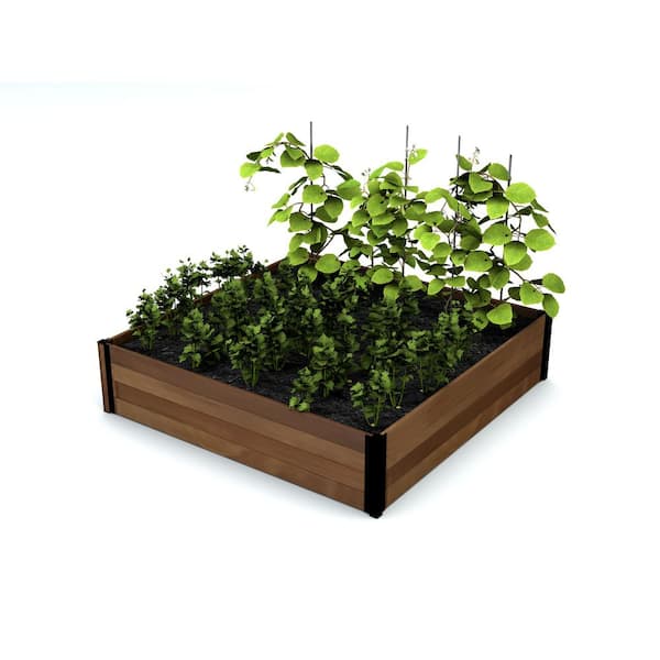 Mezza 48"L x 48"W x 11"H Cedar Raised Garden Bed, Golden Brown, VT17703