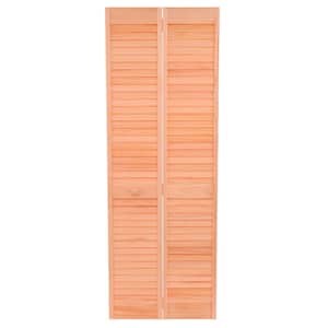28 in. x 80 in. Louver/Louver Stain Ready Solid Wood Interior Closet Bi-fold Door