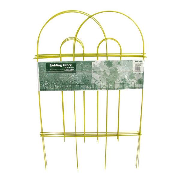 Glamos Wire Products 32 in. x 10 ft. Galvanized Steel Yellow Folding Garden Fence (10-Pack)