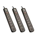 4 ft. 7-Outlet Surge Protector (3-Pack)