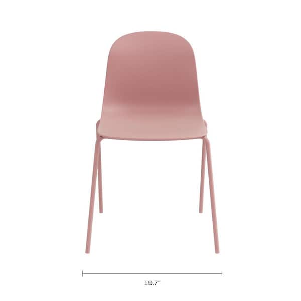 Jamesdar Serena Dusty Pink Plastic Stackable Dining Side Chair Set