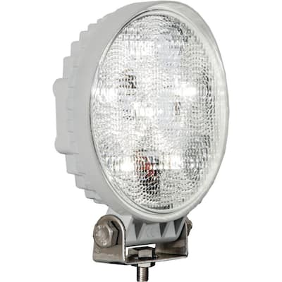 4.6 in. Round LED Clear Flood Light with White Housing