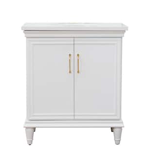 31 in. W x 22 in. D Single Bath Vanity in White with Quartz Vanity Top in White with White Oval Basin