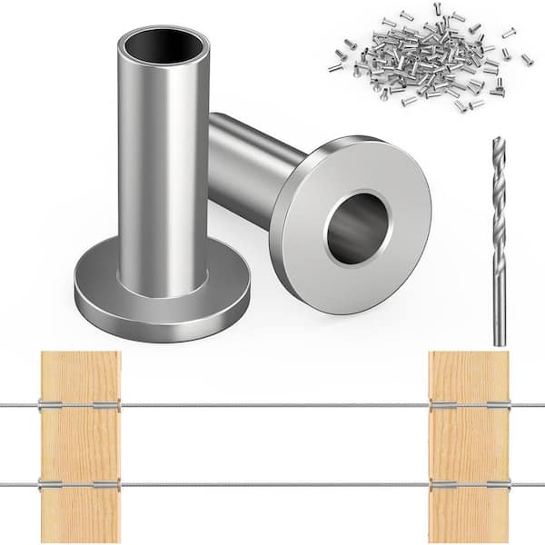 Afoxsos DN Mate Stainless Steel Protector Sleeves for Cable Railing System with Drill Bit 70 Pack