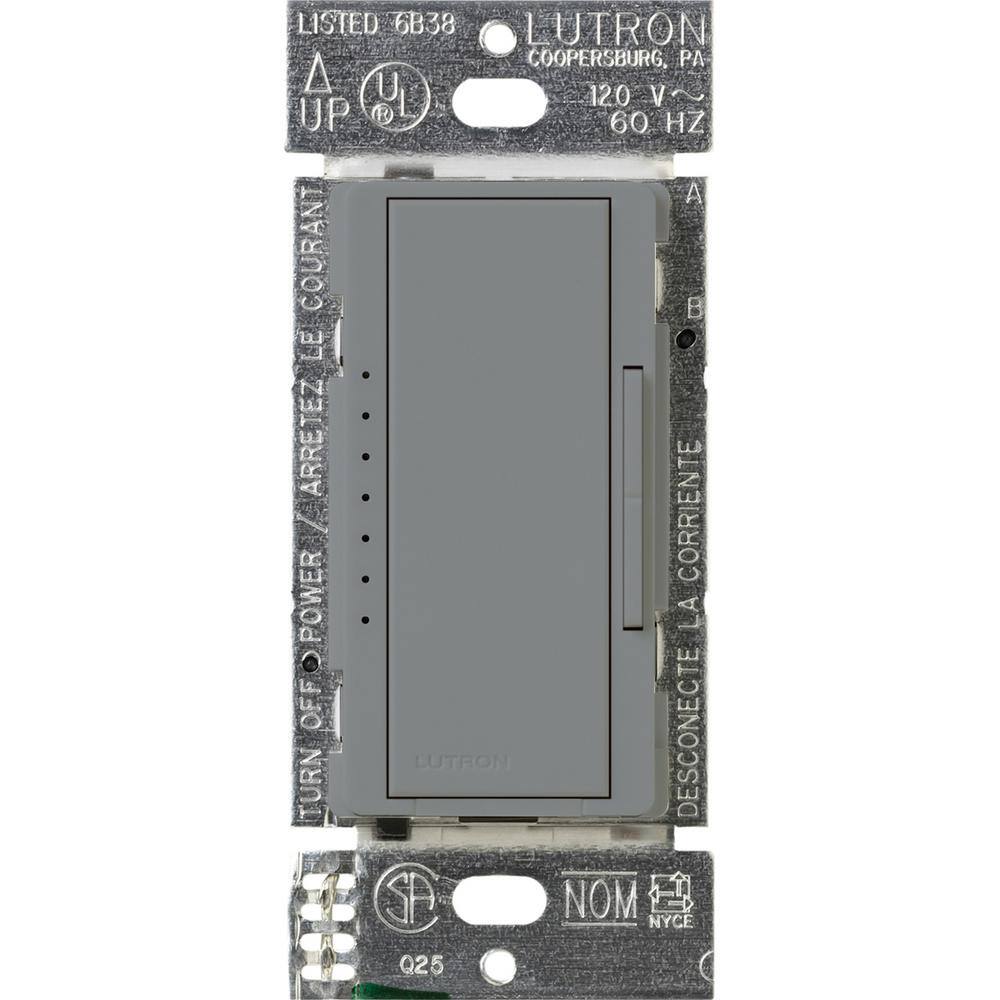 Lutron Maestro 600 Watt Multi Location Electronic Low Voltage Digital Dimmer Gray Maelv 600 Gr The Home Depot