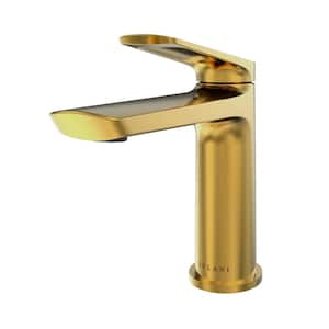 Ibiza 1-Handle Single Hole Bathroom Faucet in Brushed Gold