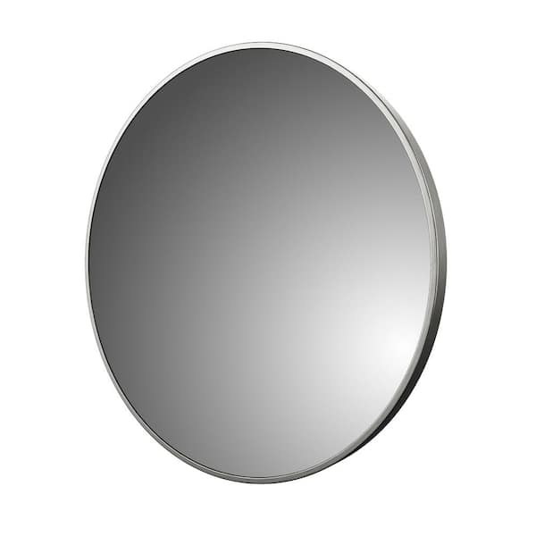 Unbranded 28 in. W x 28 in. H Round Aluminum Framed Wall Mount Modern Decor Bathroom Vanity Mirror