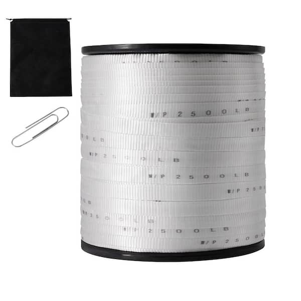 SVOPES Polyester Pull Tape, 3/4 in. x 1053 ft. Mule Tape Flat Rope, 2500 lbs. Tensile, Ideal for Electrical Work, White