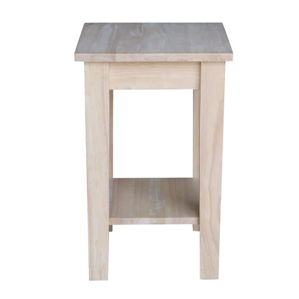 Unfinished Solid Parawood Shaker Plant Stand with Shelf