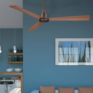 Simple 44 in. Indoor/Outdoor Oil Rubbed Bronze Ceiling Fan with Remote Control