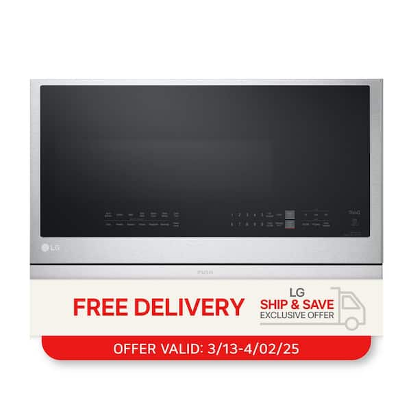 2.1 cu. ft. 30 in. Width PrintProof Stainless Steel 1,050-Watt Smart Over-the-Range Microwave Oven with ExtendaVent 2.0