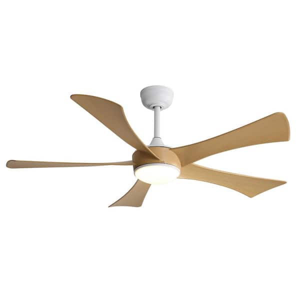 CACI Mall 52 in. Indoor/Outdoor Integrated LED White Ceiling Fan with Light Kit and Remote Included