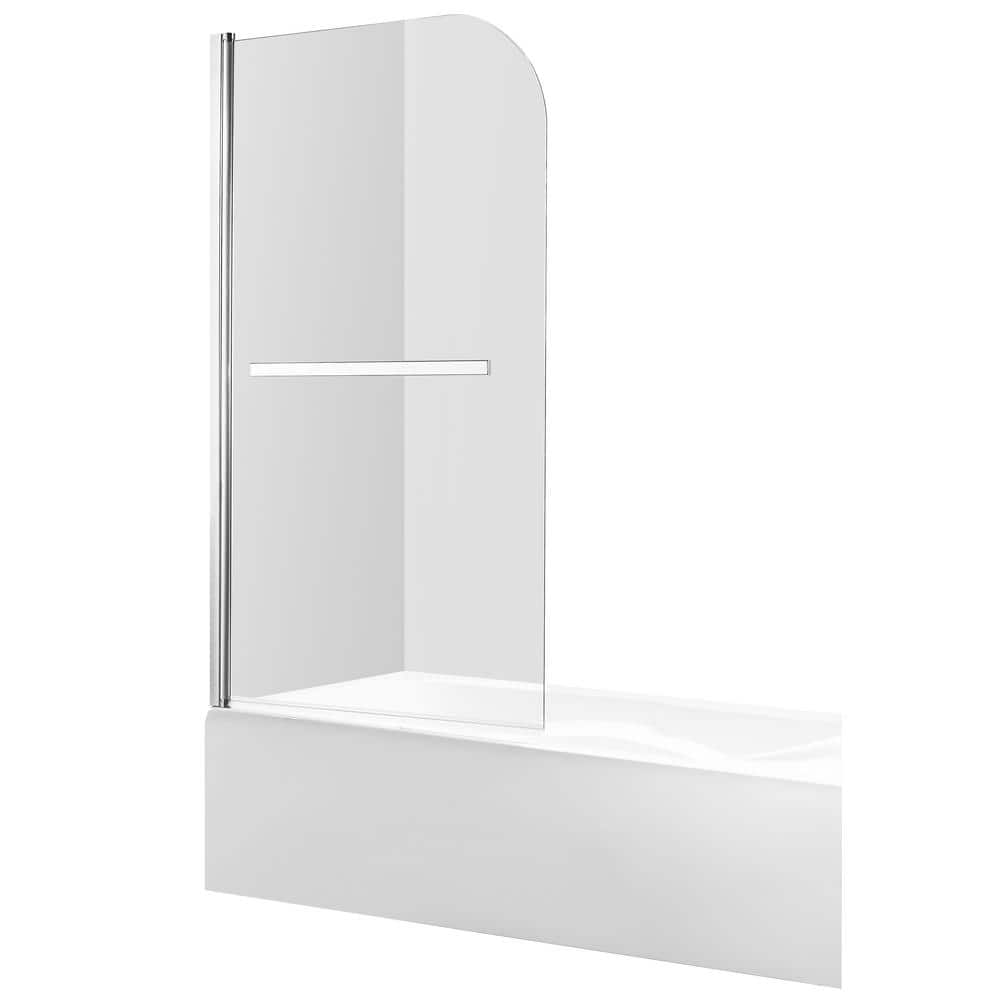 Myth 28" x 56" Frameless Brushed Nickel Tub Door