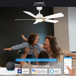 Apex 52 in. Integrated LED Indoor/Outdoor White Smart Ceiling Fan with Light and Remote, Works with Alexa/Google Home