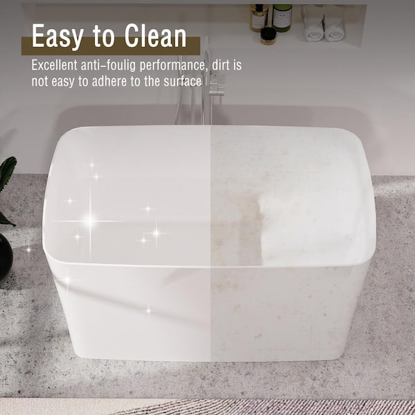 INSTER MUSE 47 in. x 27.5 in. Solid Surface Japanese Soaking