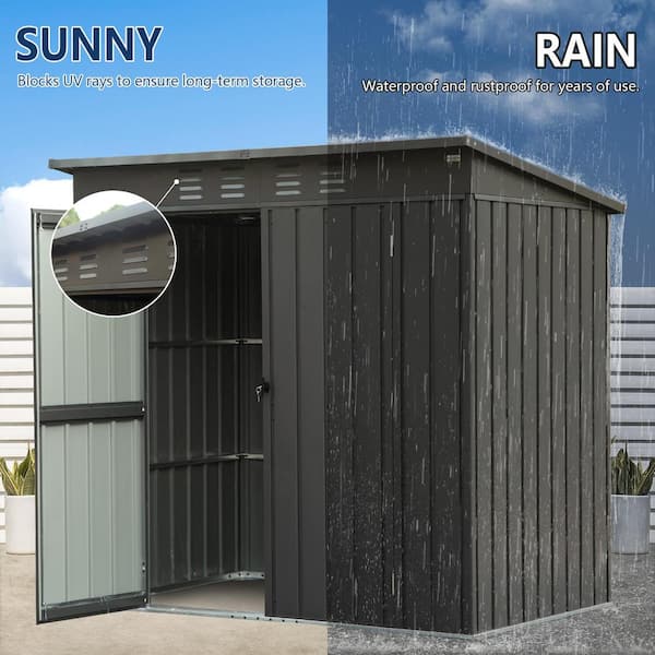 domi outdoor living 6 ft. W x 4 ft. D Metal Shed with Lockable