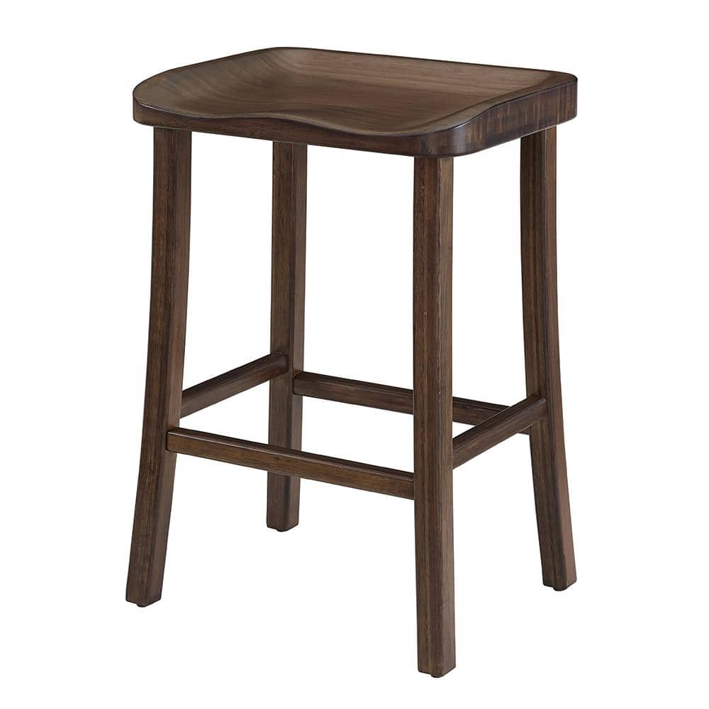 Elegant Black Walnut Backless Counter Stool, 18"x26"
