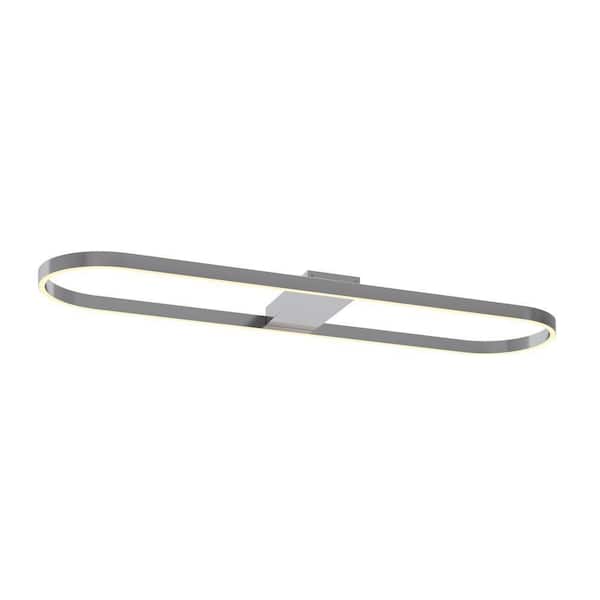 AFX Glo 2.5 in. 1-Light Satin Nickel LED Semi-Flush Mount