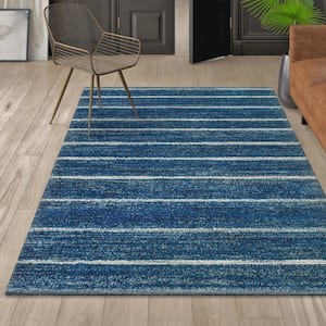 Williamsburg Minimalist Stripe Navy/Cream 8 ft. x 10 ft. Area Rug