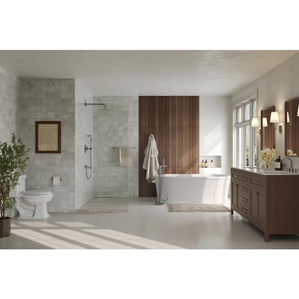 2-Spray 10 in. Wall Mount Dual and Handheld Shower Head with Slider Bar 1.8 GPM in Brushed Nickel (Valve Included)