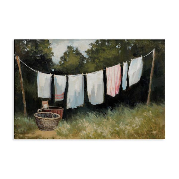 Stupell Industries Laundry Out To Dry by Julia Purinton Unframed Nature Graphic Art Print 24 in. x 36 in.