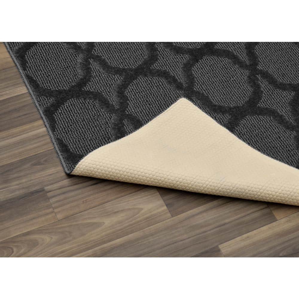 Cinder Gray Trellis Tufted 4' x 6' Synthetic Area Rug