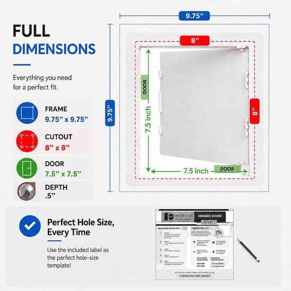 8 in. x 8 in. ABS Spring Access Panel for Drywall and Ceiling, 40-Pack