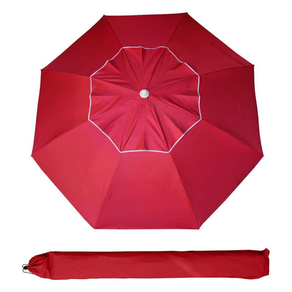 6.5 ft. Alloy Steel Beach Umbrella in Burgundy Red L0743426QR