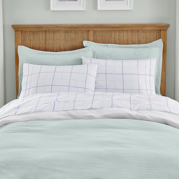 Fancy Linen 3pc Oversize Blue Navy Blue White Bedspread Reversible All Sizes New 