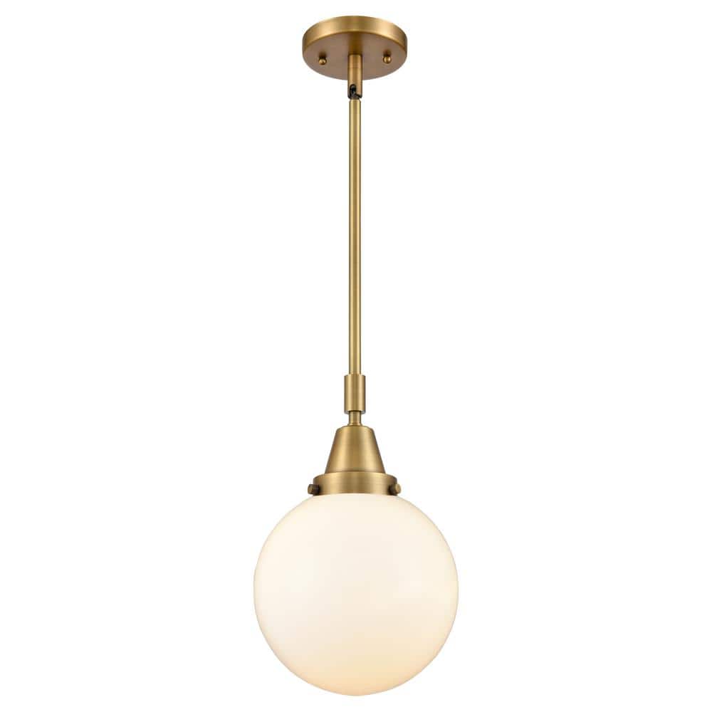 Beacon 100-Watt 1-Light Brushed Brass Standard Mini Pendant Light with Painted Glass Shade, No Bulbs Included price history on PriceWatchPro