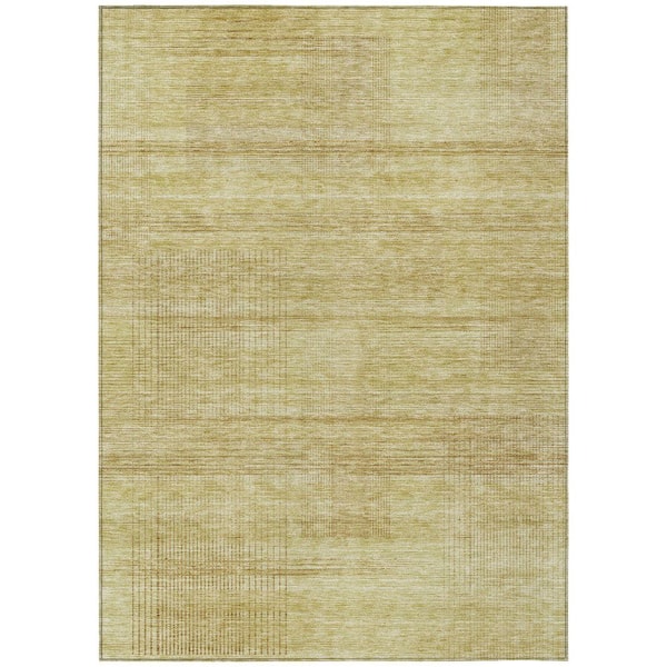 Chantille Machine Washable Indoor/Outdoor Abstract ACN820 Gold 5 ft. x 7 ft. 6 in. Area Rug