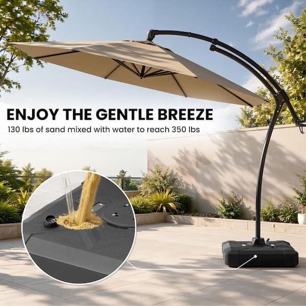 belleze 10 hanging umbrella patio sun shade offset ELM 10" Ft Cantilever w/ 4-Piece Base Weights Included, Coffee This 10 patio outdoor sunshade is perfect for decorating the areas around your house to beautify your surrounding environment Costway 10' Patio Umbrella, Hanging