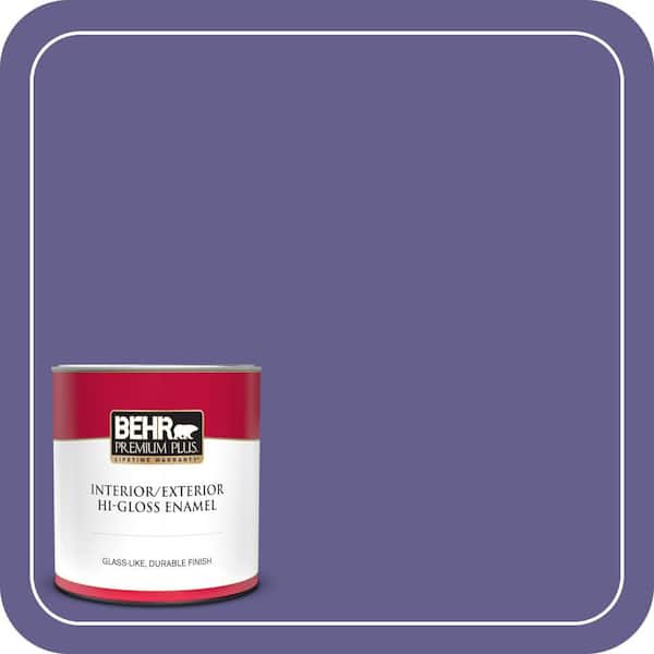 BEHR PREMIUM PLUS 1 qt. #S-G-630 Majestic Purple Hi-Gloss Enamel Interior/Exterior Paint & Primer