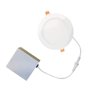 Thin 4 in. Adjustable White New Construction 65-Watt Equivalent Housing Required Integrated LED Recessed Lighting Kit