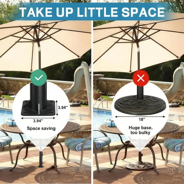 deck mount patio umbrella base Mount, Wall Mount, for D2 5/16" Poles Engineered for maximum strength and durability Patio Umbrella Holder Heavy Duty