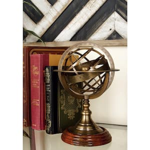 8 in. Gold Brass Compass Armillary Decorative Globe