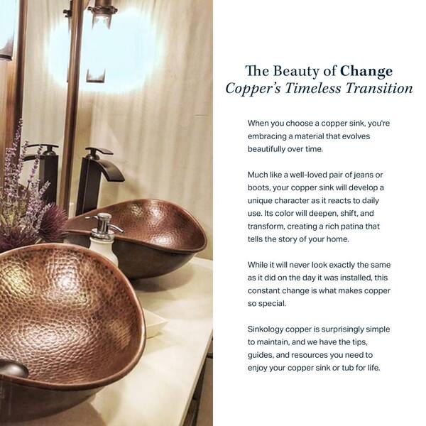 SINKOLOGY Maxwell 18 in. Solid Copper Bathroom Vessel Sink in Aged Copper SINKOLOGY Maxwell 18 in. Solid Copper Bathroom Vessel Sink in Aged Copper