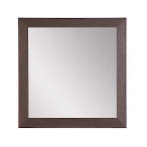 Medium Square Brown Modern Mirror (32 in. H x 32 in. W)