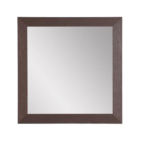 BrandtWorks Medium Square Brown Modern Mirror (32 in. H x 32 in. W)