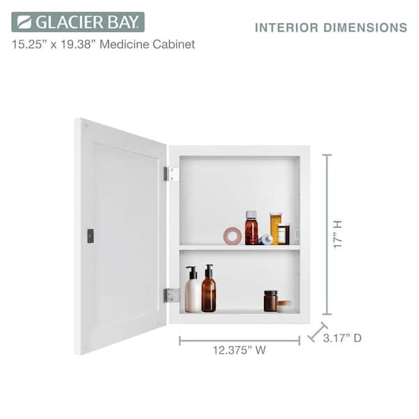 Glacier Bay 15-1/4 in. W x 19-3/8 in. H Rectangular Framed 