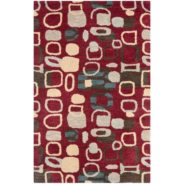 Wyndham 3 ft. x 4 ft. Red/Multi Abstract Geometric Area Rug