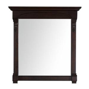 Brookfield 39.4 in. W x 41.3 in. H Framed Square Bathroom Vanity Mirror in Burnished Mahogany