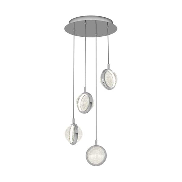 Artika Avalon 22-Watt 4 Light Chrome Modern 3 CCT Integrated LED ...