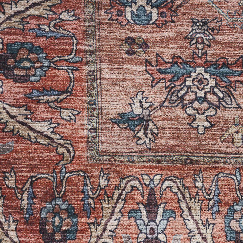 Ivory and Brick 5' x 7' Reversible Flat Woven Synthetic Rug
